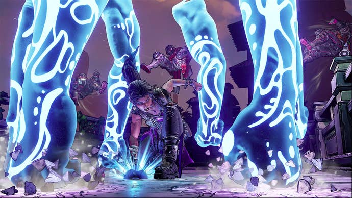 Amara performing a almighty magical onslaught with her Siren arms successful Borderlands 3.