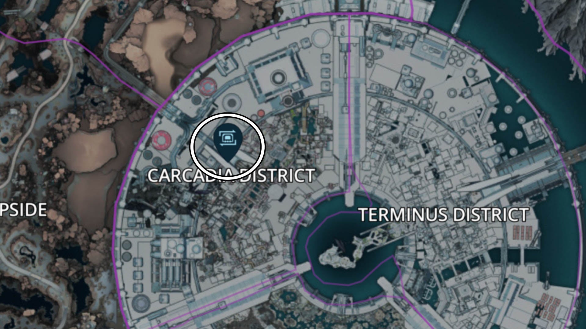 borderlands 4 carcadia district firmware transfer machine map location