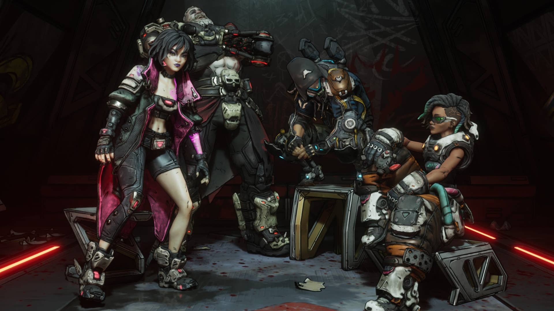 Borderlands 4 Hunters de cabeçalho respectivo VEX VEX RAFA AMON HARLOWE