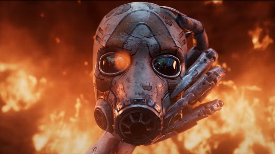 A mask of a character in the Borderlands 4 reveal trailer…maybe Batman idk?