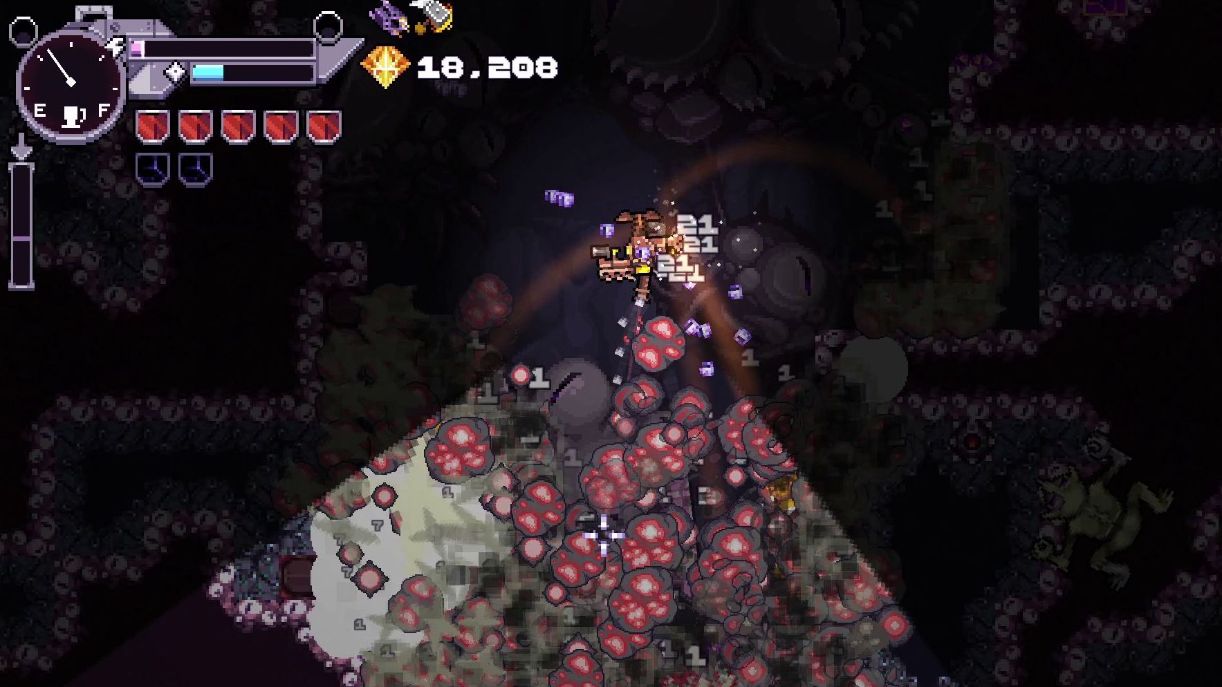 Triggering a chain reaction explosion in Bore Blasters - 3