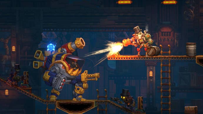 Boss fight in Steamworld heist 2
