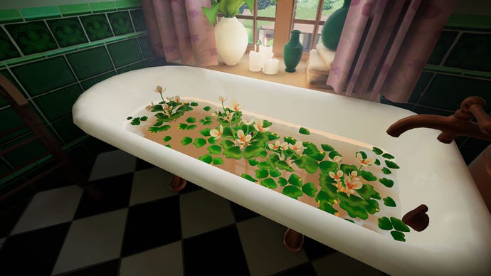 A bath full of an aquatic plant grown under specific conditions in Botany Manor