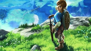 A close-up from the cover art of The Legend of Zelda: Breath of the Wild, showing Link looking back at the viewer