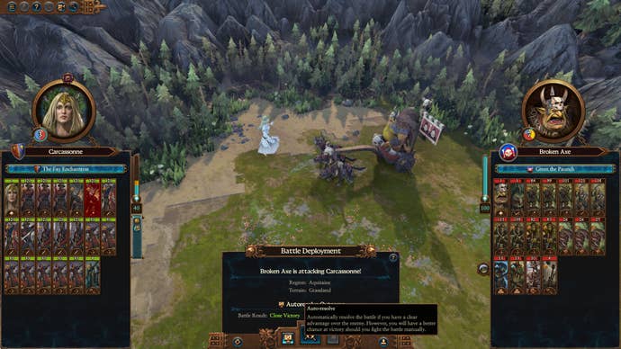 A clutch autoresolve effect against Grom The Paunch.