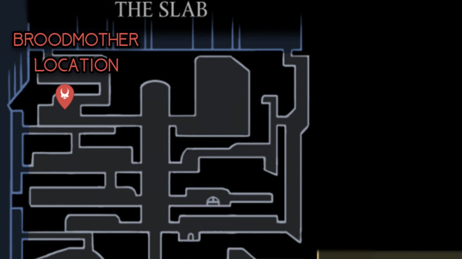 A map showing the location of Broodmother in Hollow Knight: Silksong. - 58