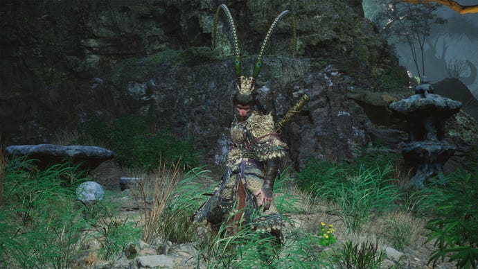 A player wearing the Monkey King Armour in Black Myth Wukong.