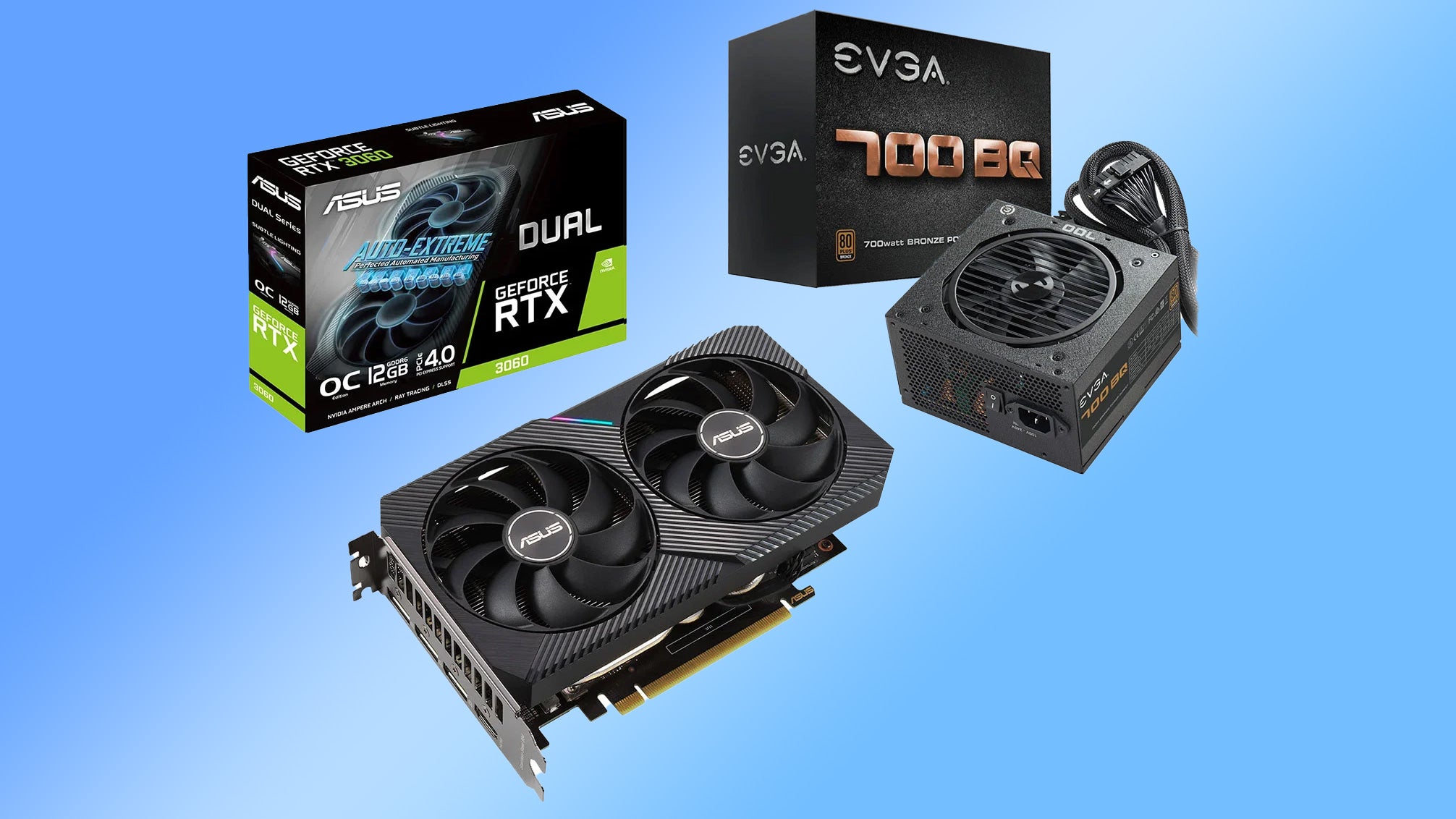 This RTX 3060 is £550 with a 700W EVGA power supply at Scan 