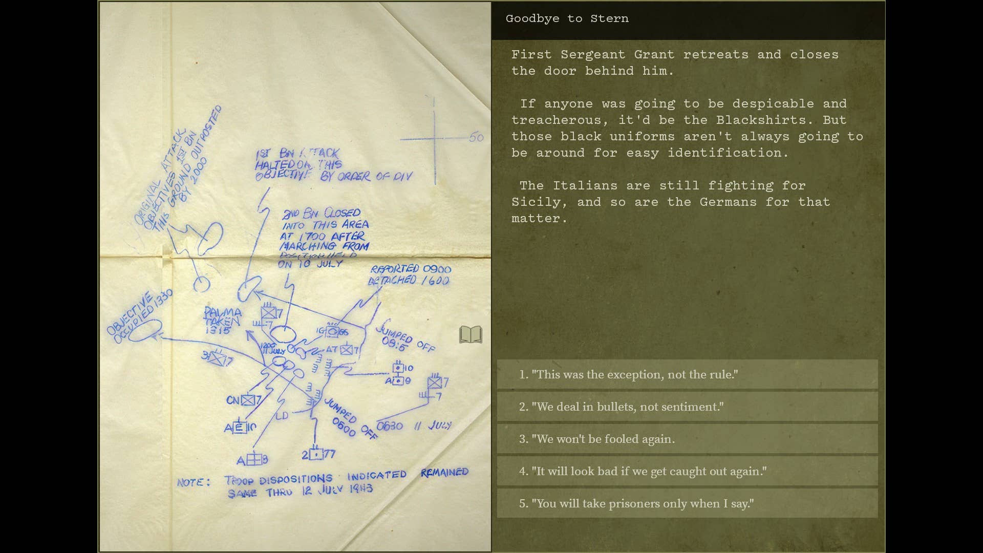 Scribbled in pen under the burden of a strategic pen command.