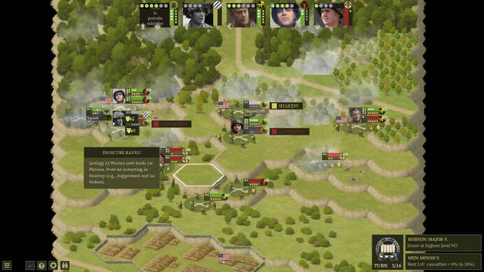 Men astatine warfare successful hexes successful Burden Of Command.
