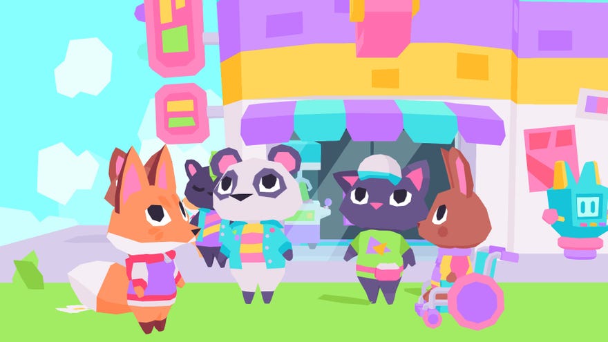The Fluff Squad meet outside Button City’s arcade.
