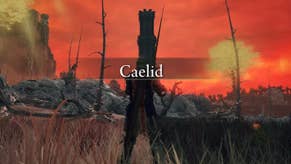 Caelid text over blood red sky