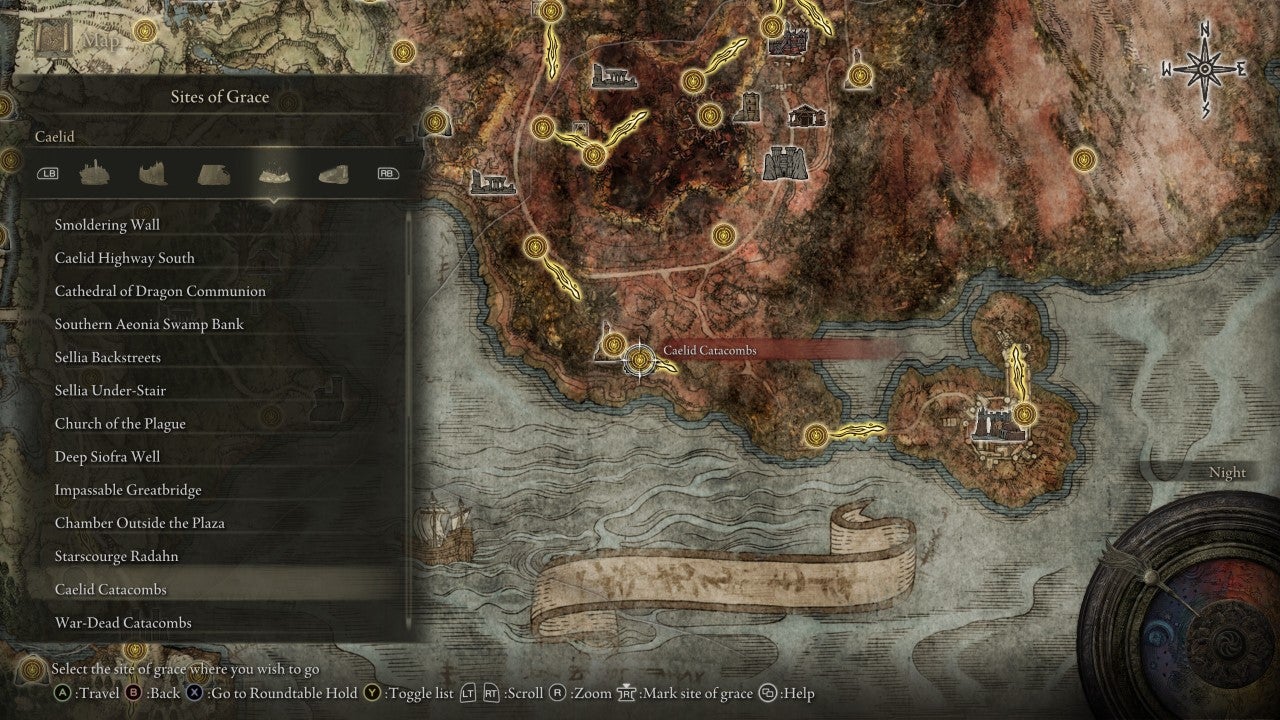 Caelid Catacombs Grace in Elden Ring