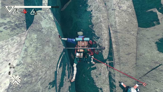 Scaling a treacherous mountain in Cairn