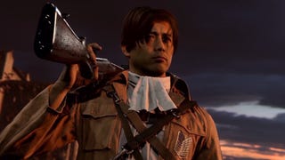 An Operator dressed as Attack on Titan's Levi Ackerman stands resolute, with a rifle slung over their shoulder.