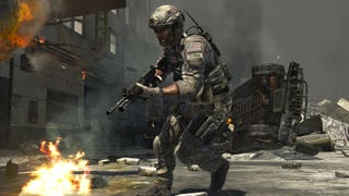 A soldier runs across a battlefield in Call of Duty: Modern Warfare 3 (2011)