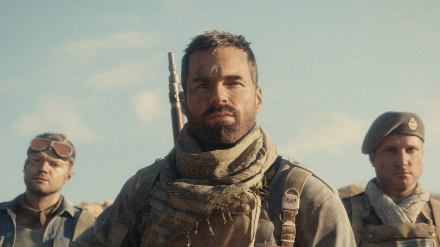 Three characters from Call Of Duty Vanguard stare intensely at the camera.