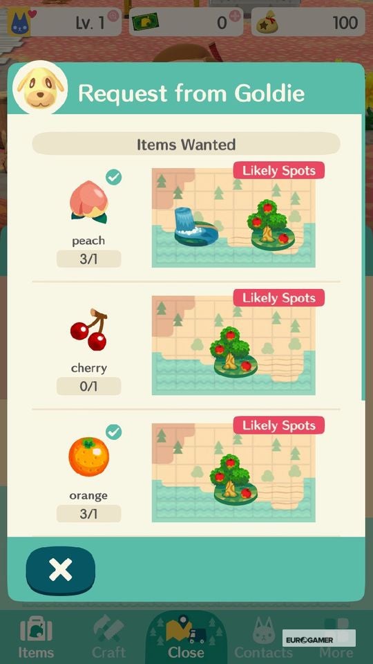 Animal Crossing Calling Cards and Request Tickets in Pocket Camp