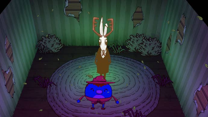 The camp counsellor bird in Camp Canyonwood dreams of being in a strange room talking to a deer ghost… thing