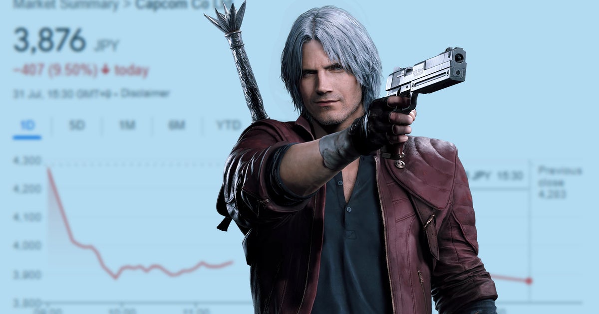 After Devil May Cry 5 outsells Monster Hunter Wilds in Capcom's latest financial quarter, publisher's share prices tumble
