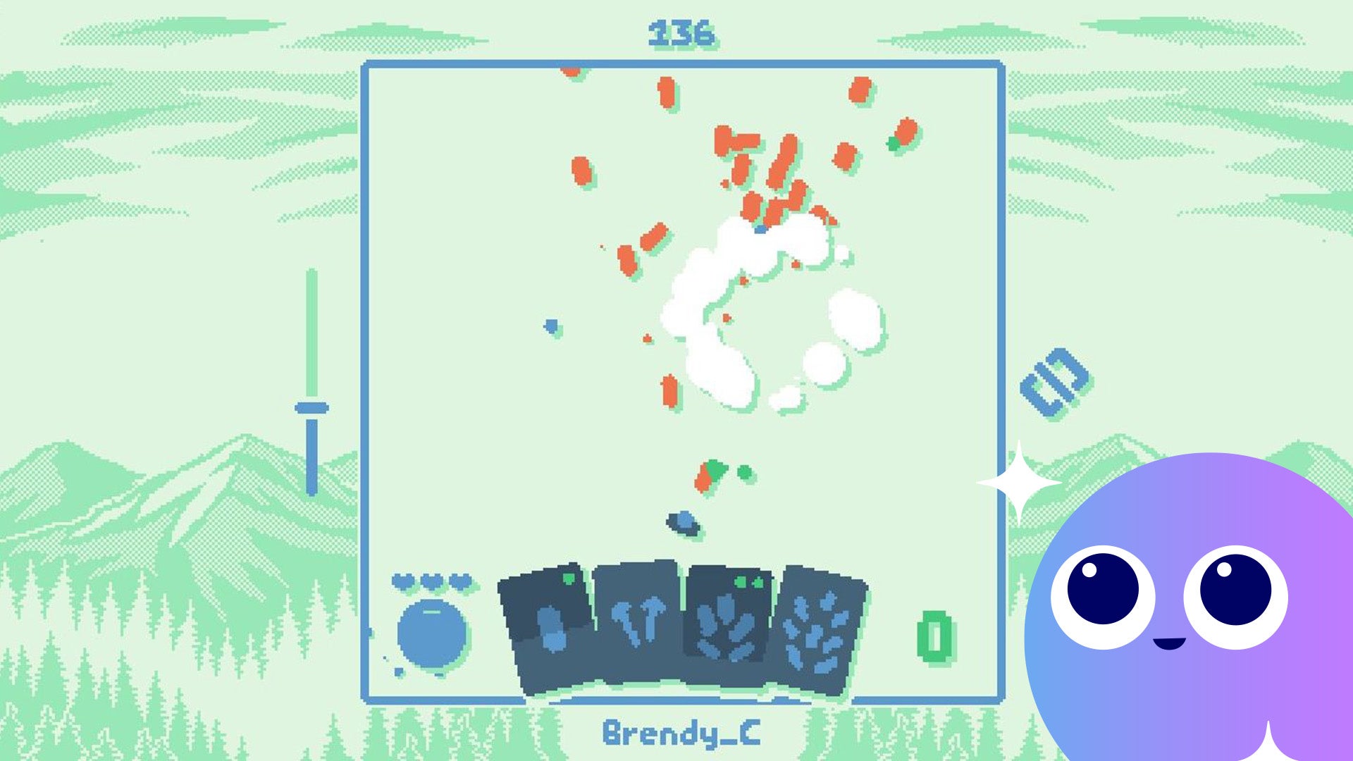 An explosion wipes out some enemies in Card Bard (or Wildcard? The name of the game is not clear...) - 1