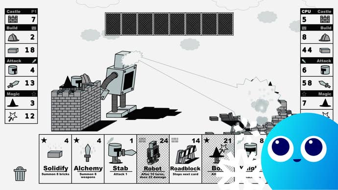 A cracked out blob stares longingly at Castle V Castle.