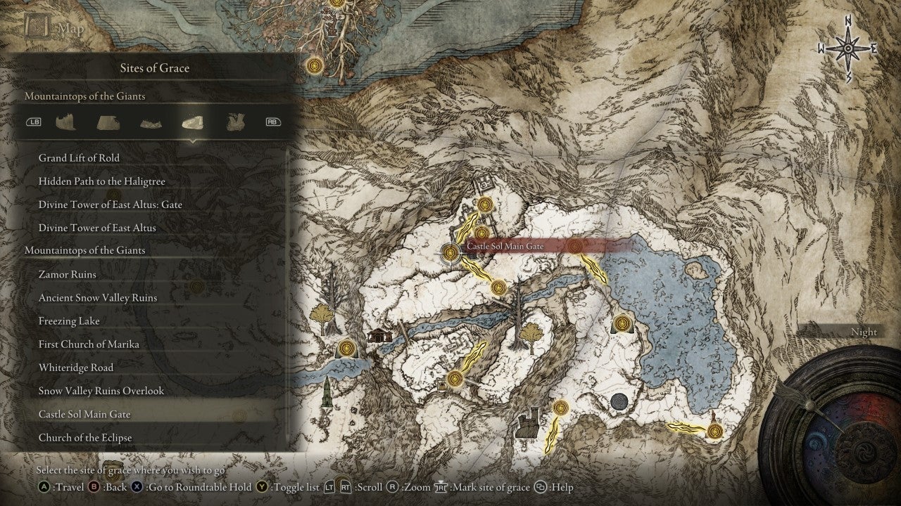 Castle Sol Main Gate Grace in Elden Ring