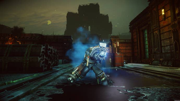 Warhammer 40,000: Chaos Gate - Daemonhunters preview assets featuring turn-based tactics gameplay, the base ship, and assorted shots of your customised four-man squads.