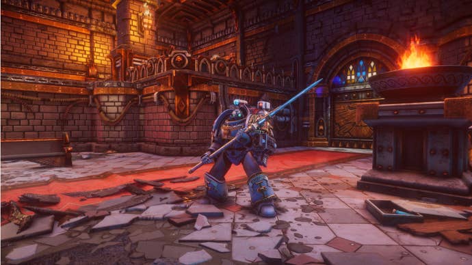 Warhammer 40,000: Chaos Gate - Daemonhunters preview assets featuring turn-based tactics gameplay, the base ship, and assorted shots of your customised four-man squads.