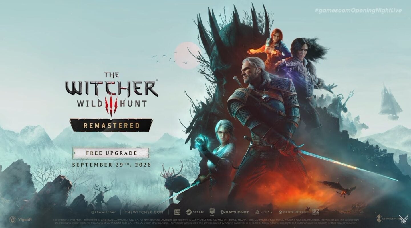 The Witcher 3 Remastered: actualización gratuita llega el 29 de septiembre