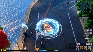 A mythical hero transformed into a car does a spin in Champion Shift