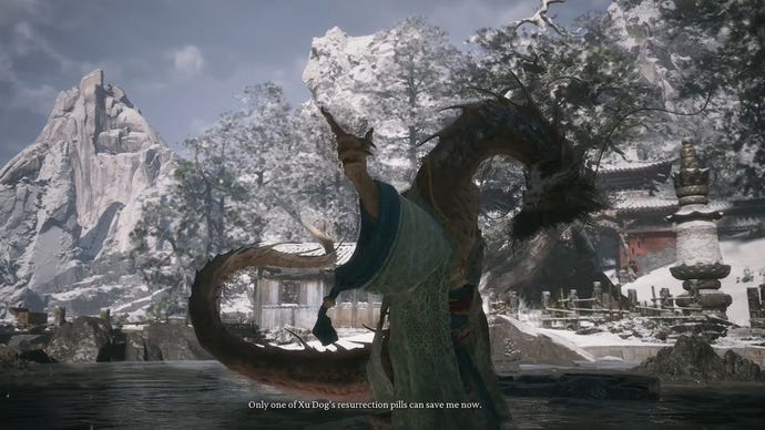 Chen Loong tells the player that he needs one of Xu Dog’s resurrection pills in Black Myth: Wukong.