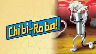 A robot is seen carrying some paper next to the game's logo.