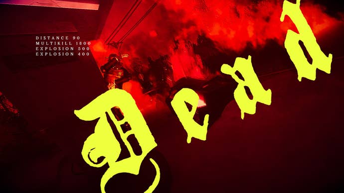 A splash screen at the end of a level in Children Of The Sun that just reads ‘Dead’ in gothic script