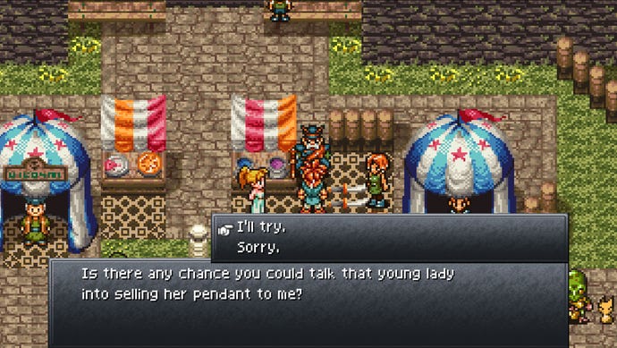 Chatting in a Chrono Trigger screenshot.