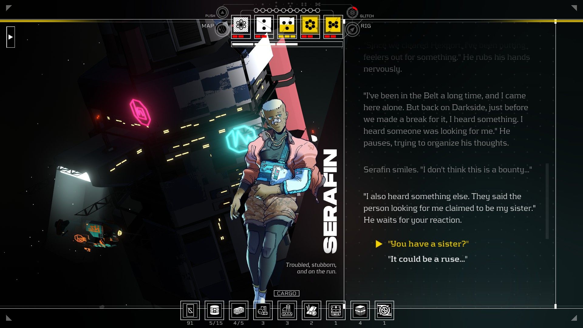 Serafin speaks to the player, looking injured with his arm in a sling. - 11