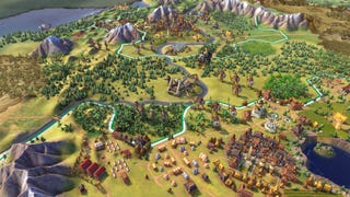 Civilization 6 screenshot showing green world and various settlements
