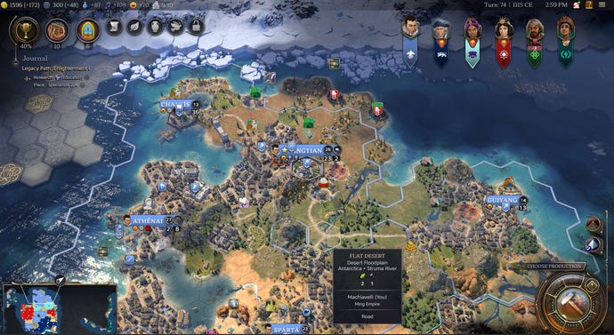 Another green and verdant landmass in Sid Meier's Civilization 7.