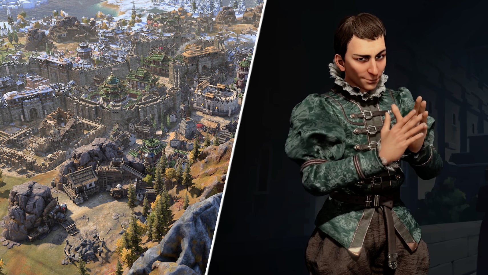 Niccolo Machiavelli in Civilization 7 opposite a city. - 1