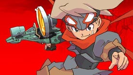 The anime hero of Boktai pictured in character art holding a solar-powered gun
