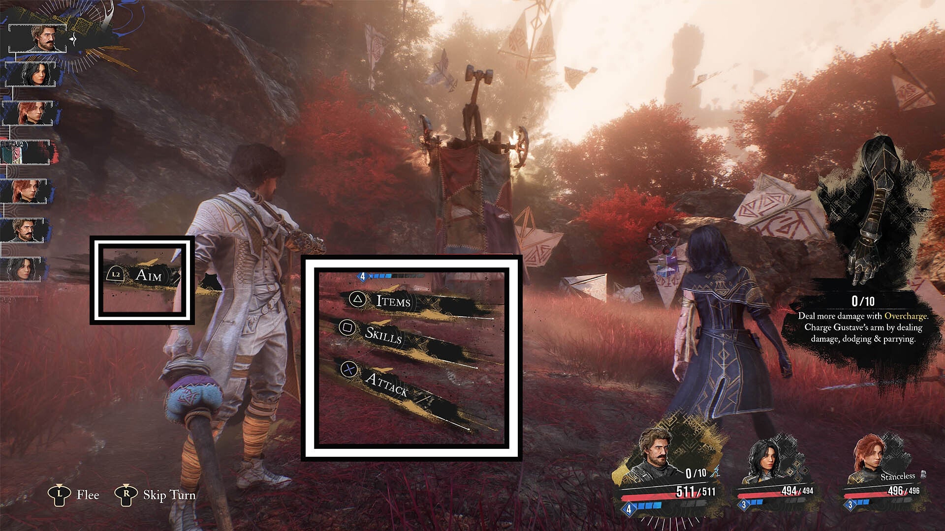 clair obscur expedition 33 combat attack choices highlighted