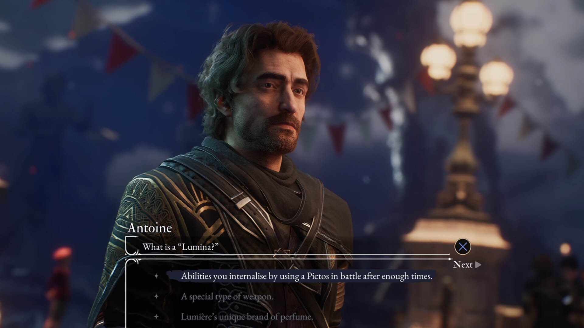 clair obscur expedition 33 gustav answering antoine lumina question