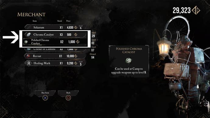 clair obscur expedition 33 merchant selling chroma catalyst and polished chroma catalyst