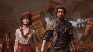 Clair Obscur screenshot showing Sophie and Gustave standing hand in hand