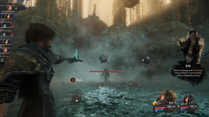 A man prepares to shoot a metal balloon being held by an enemy in Clair Obscur: Expedition 33