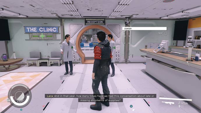 The interior of a medical space station in Starfield.