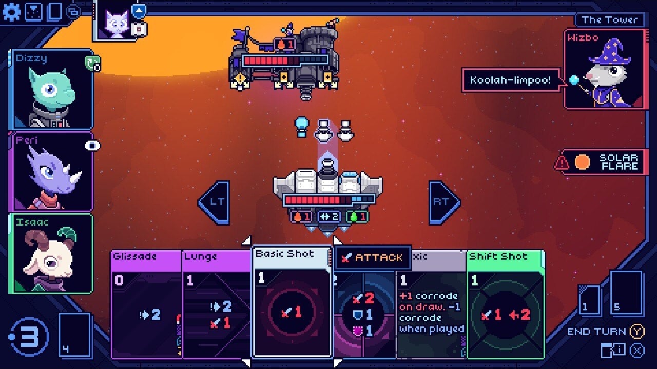 Two spaceships face off near a solar flare in Cobalt Core - 11