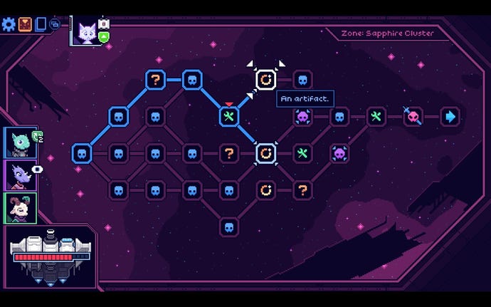 A map screen in Cobalt Core