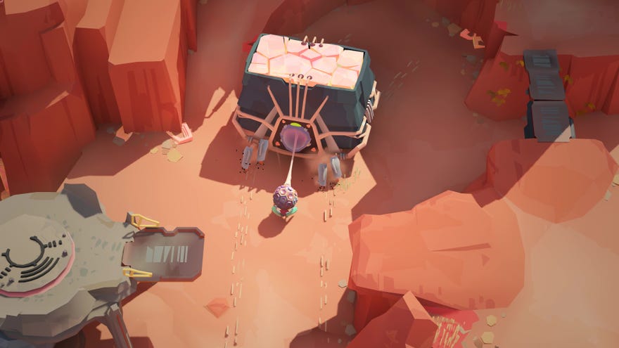 Insect lad pulls an orb connected to a giant hermit crab that’ll act as a bridge in Cocoon.