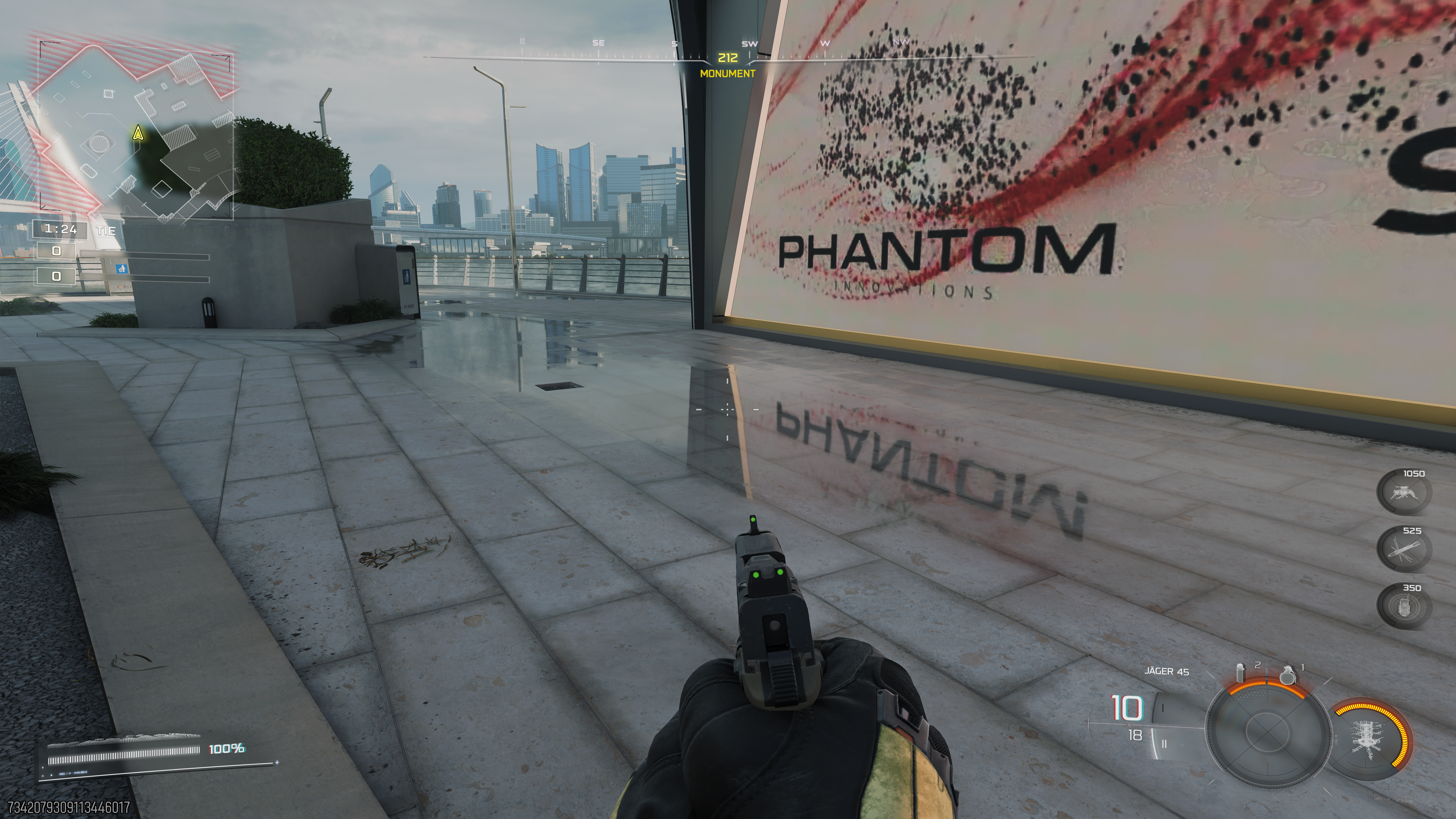 A reflective puddle in Call of Duty: Black Ops 7 with FSR Ray Regeneration disabled. - 22